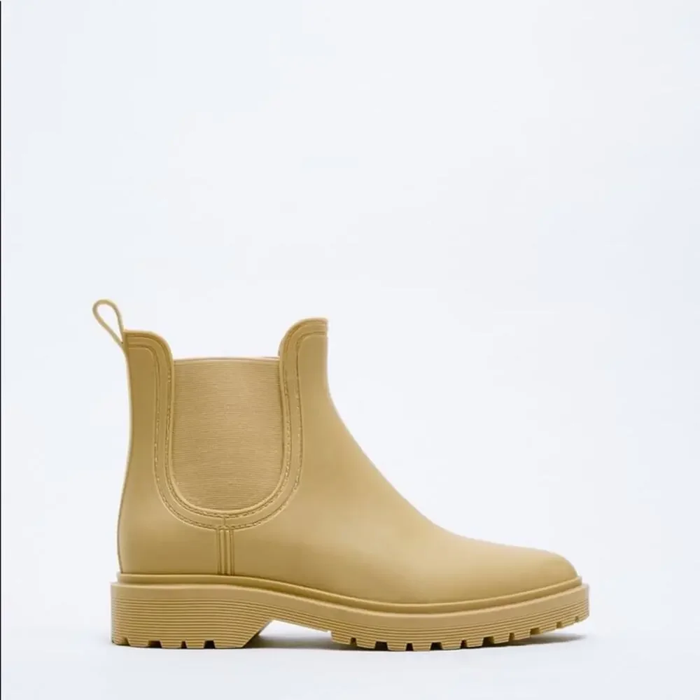 ZARA ANKLE RAIN BOOTS CAMEL BROWN
